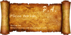 Pöcze Adrián névjegykártya